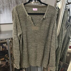 Cozy Olive Green Knit Sweater
